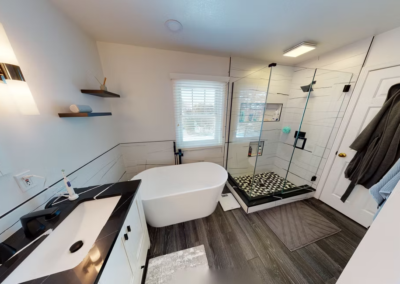 SYLVANIA BATHROOM REMODEL & TILE WORK - Tile Floor, tile shower, standalone tub, quartz countertop