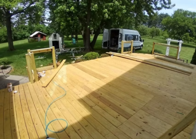 DECK & OUTDOOR KITCHEN - Large country deck with outdoor kitchen under construction