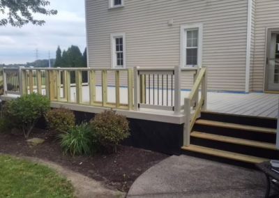 DECK & OUTDOOR KITCHEN - Large country deck with outdoor kitchen under construction